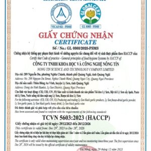 Giấy chứng nhận HACCP